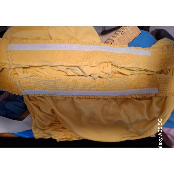 Torrid Womens Yellow Smocked Off-Shoulder Flutter Sleeve Top Size 1 Pheasant Boh - Picture 9 of 9